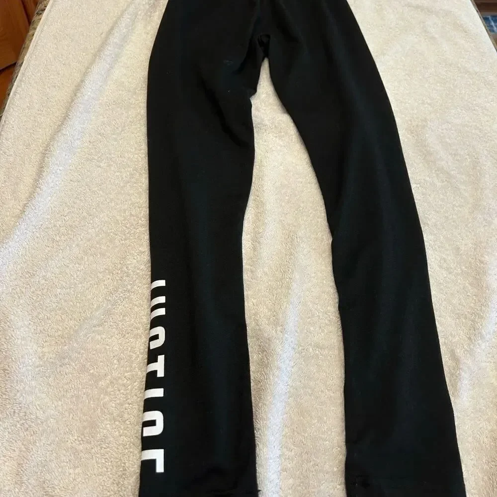 Justice Black and Pink Leggings with Vibrant Stripes